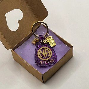 CUSTOM Narcotics Anonymous clean date key tag. Glows in the dark! Free NA decals